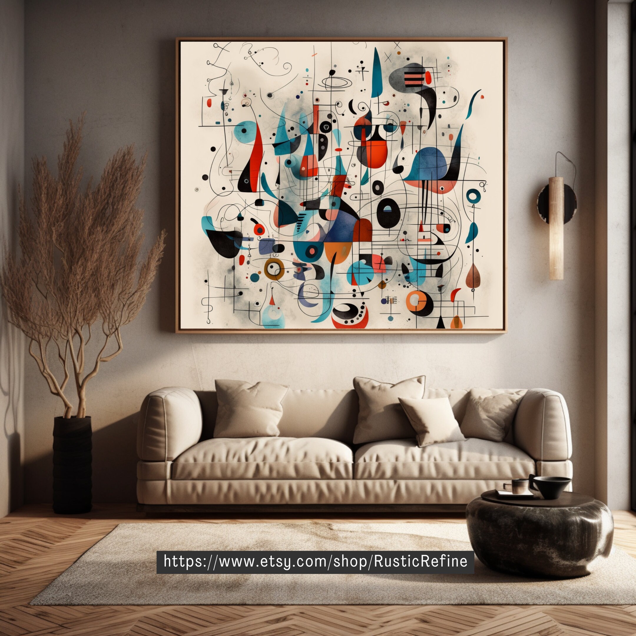Joan Miro Inspired Printable Wall Art, Instant Digital Download, Miro ...