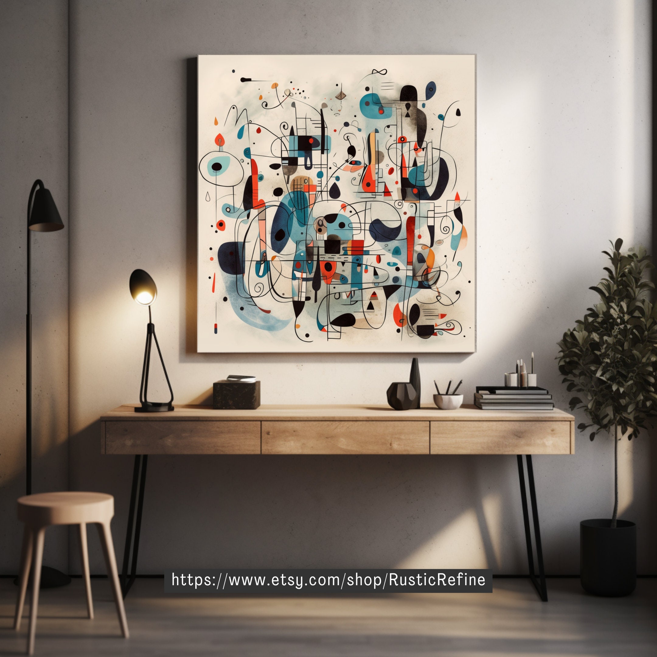 Joan Miro Inspired Printable Wall Art, Instant Digital Download, Miro ...