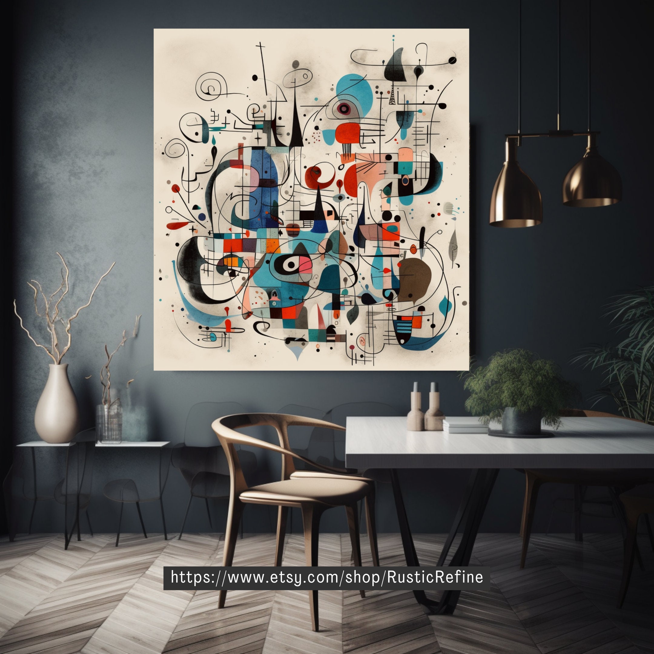Joan Miro Inspired Printable Wall Art, Instant Digital Download, Miro ...
