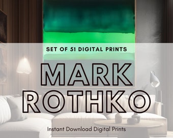 Arte mural inspirado en Rothko: Conjunto de 51 impresiones digitales (formato cuadrado)