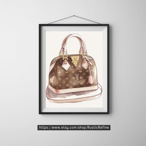 Handbag Illustration (2), Digital Print in Watercolor Style, Instant Download, Digital Wall Art Print.