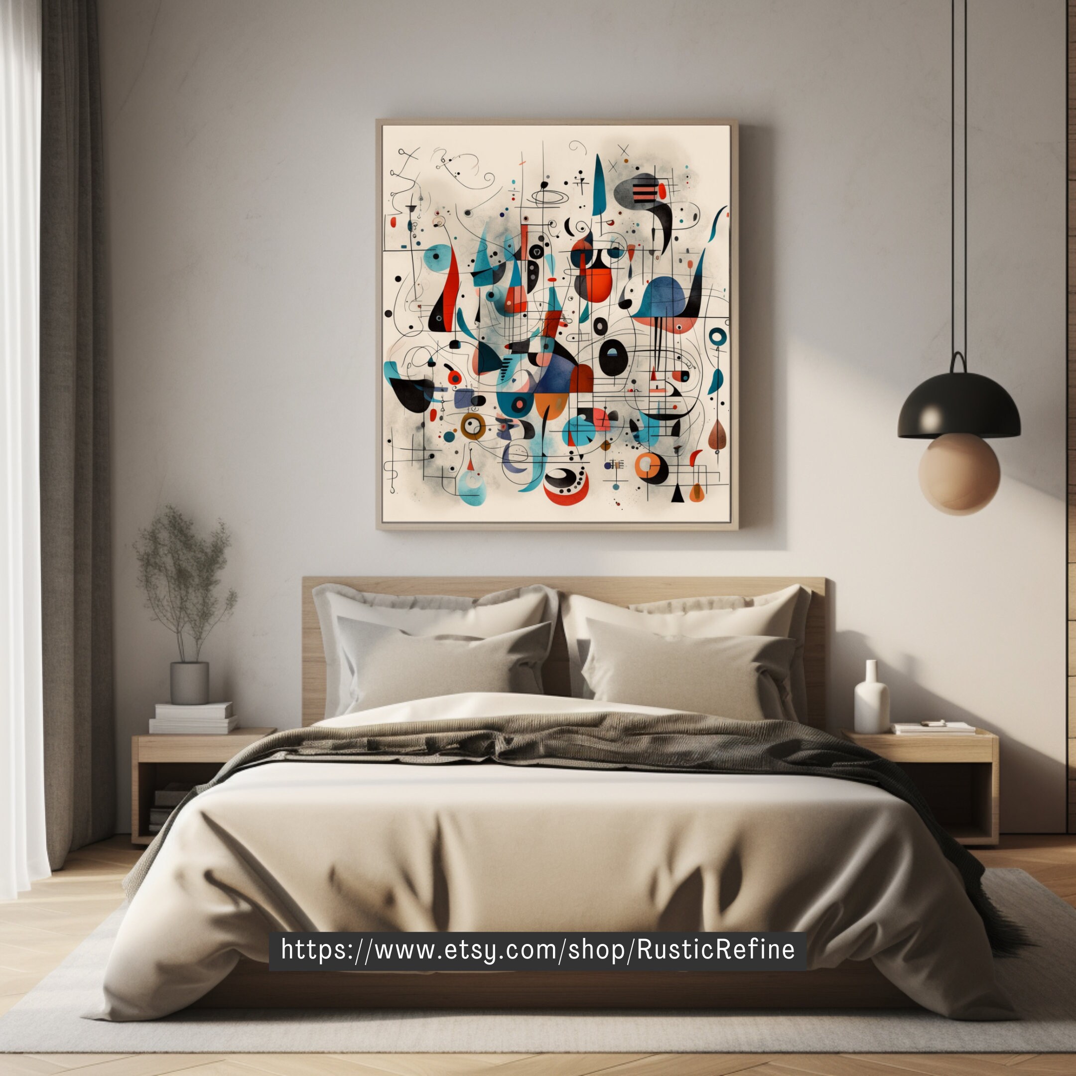 Joan Miro Inspired Printable Wall Art, Instant Digital Download, Miro ...