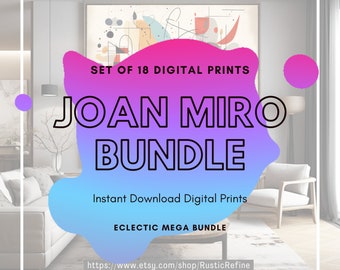Láminas inspiradas en Joan Miró: Surrealismo abstracto, conjunto de 18 (descarga digital)