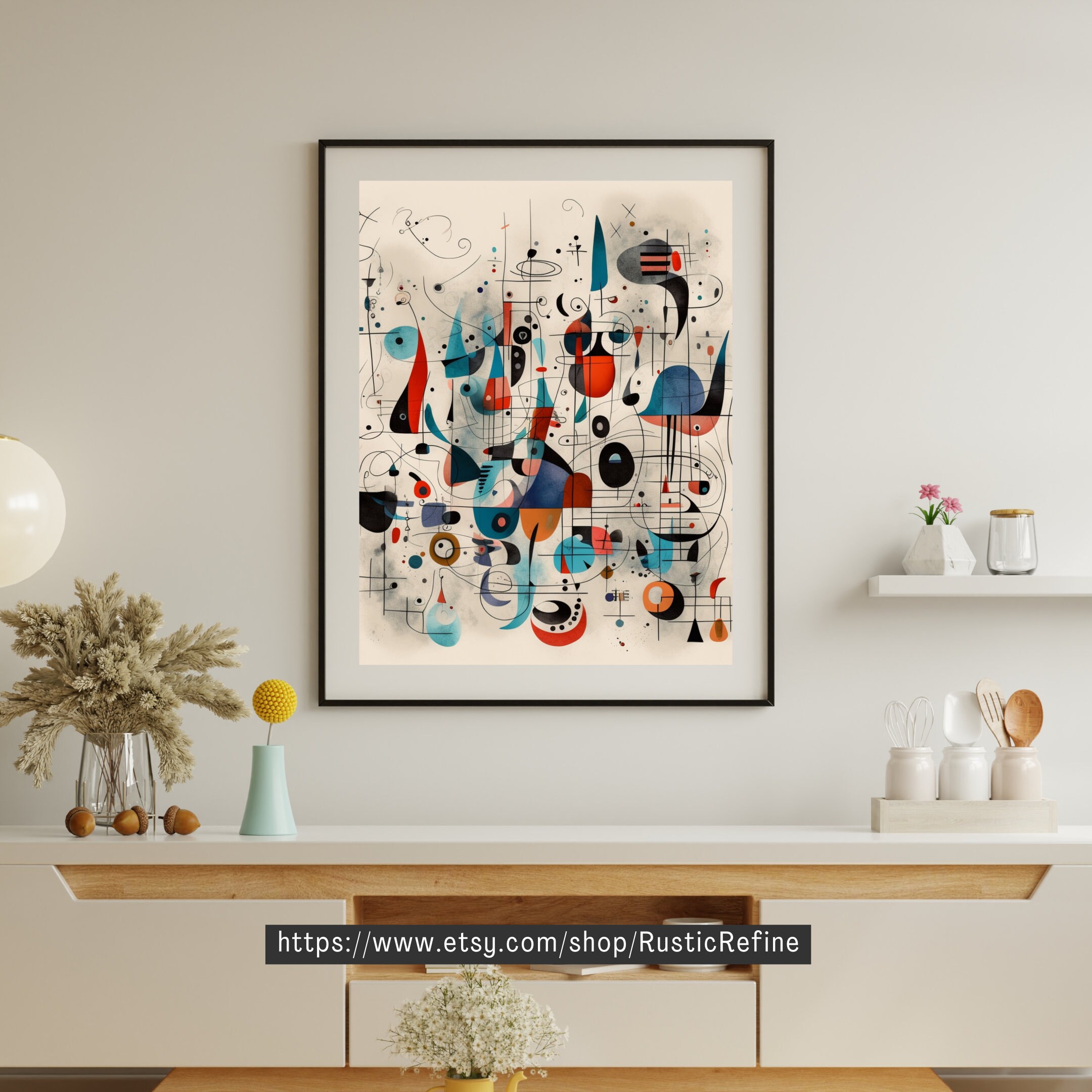 Joan Miro Inspired Printable Wall Art, Instant Digital Download, Miro ...