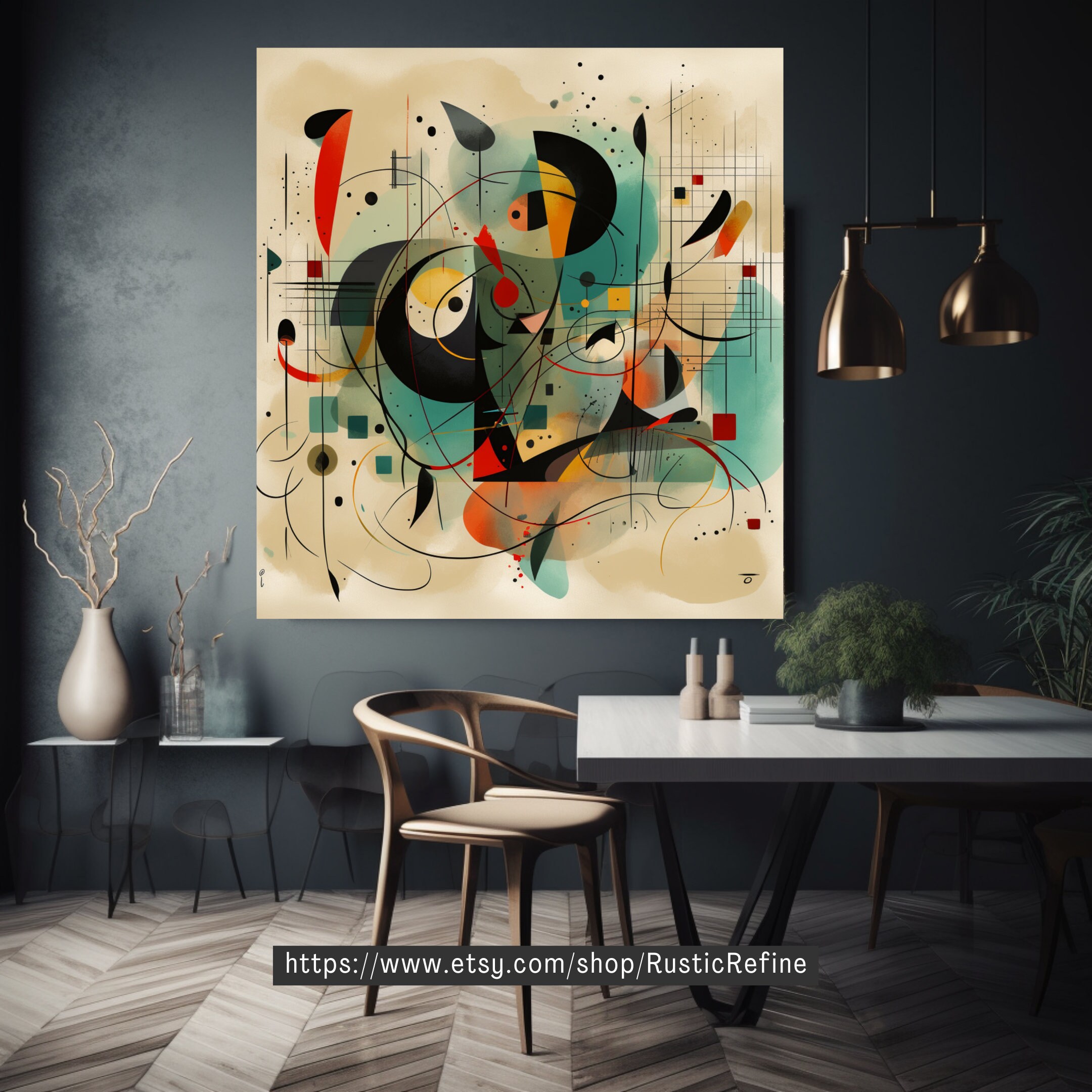 Joan Miro Inspired Printable Wall Art, Instant Digital Download, Miro ...
