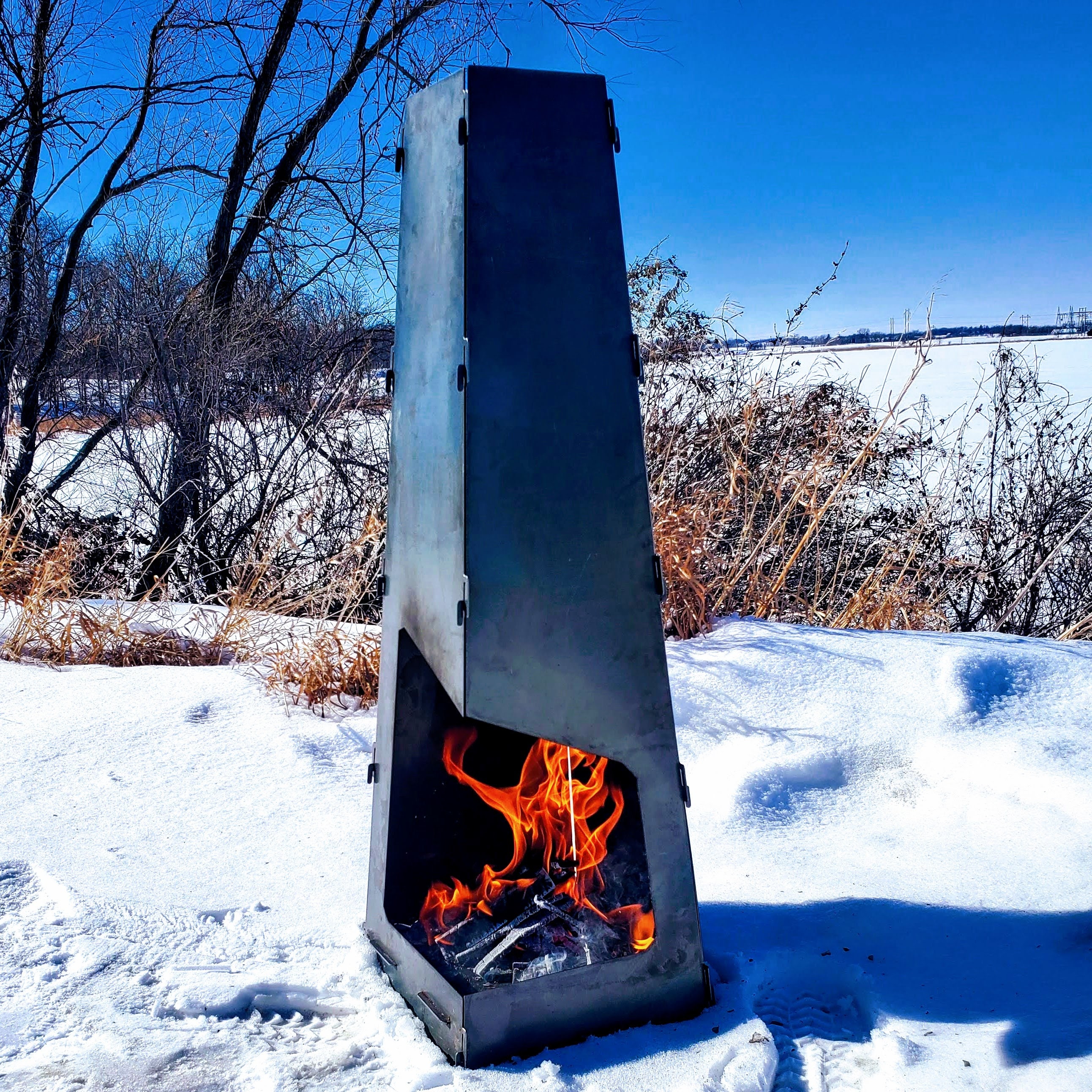 FREE SHIPPING Metal Chiminea Fire Pit Lake Cabin Garden | Etsy