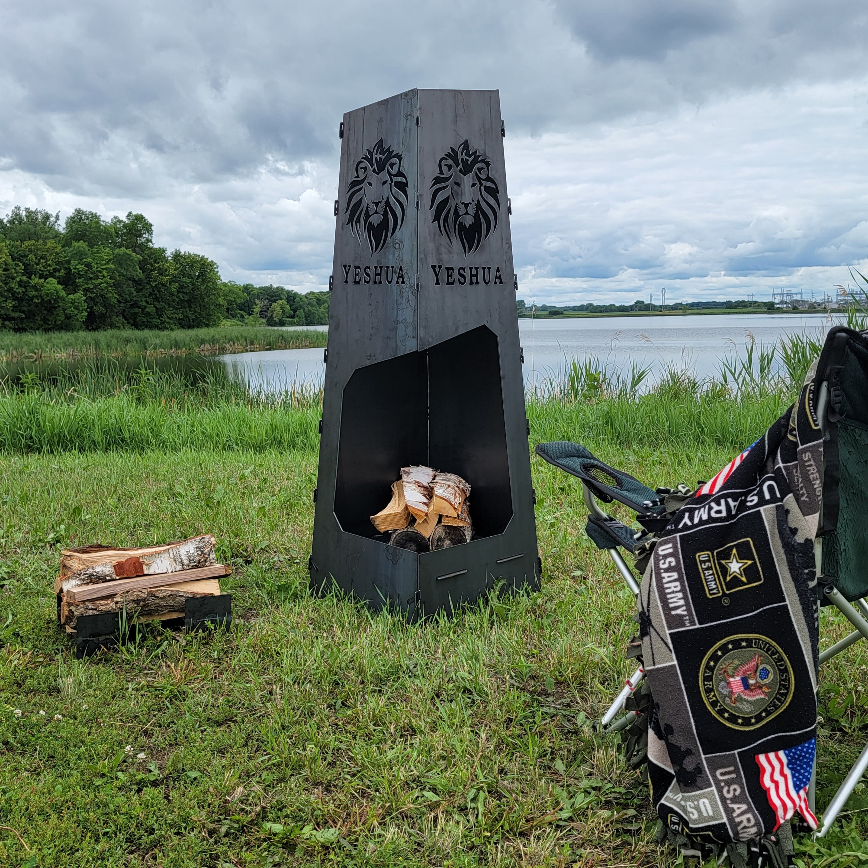 Unique wood burning custom fire pit. Perfect for great outdoor Etsy