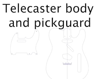 Telecaster body and Pickguard  electric guitar PLANS to make this guitar - digital download in pdf, ai, dfx and svg formats