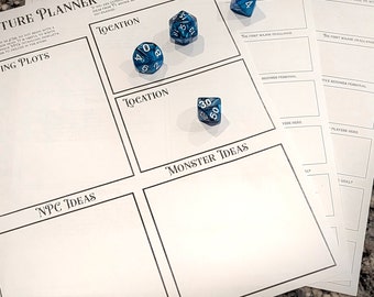 Paquete de paquete Game Master / Planificador de aventuras para Dungeon Masters / Planifique su campaña / Recursos DnD / DM Binder,