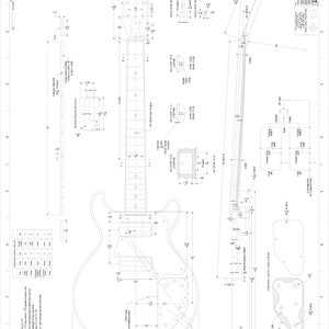 Gibson LP Double Cut away style electric guitar PLANS to make this guitar - digital download in png, ai, dfx and svg formats