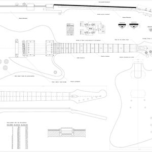 Gibson Firebird electric guitar PLANS to make this guitar - digital download in png, ai, dfx and svg formats