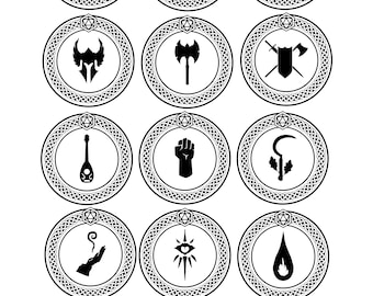 DND Classes svg, dfx, eps, png y pdf Dungeons and Dragons Clipart, archivos cortados para Cricut, CNC y svg