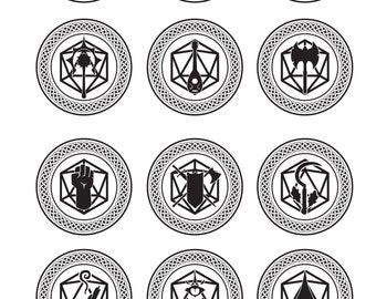 Clases DND SVG, DFX, EPS, PNG y PDF Imágenes prediseñadas de Dungeons and Dragons, archivos de corte para Cricut, CNC y SVG