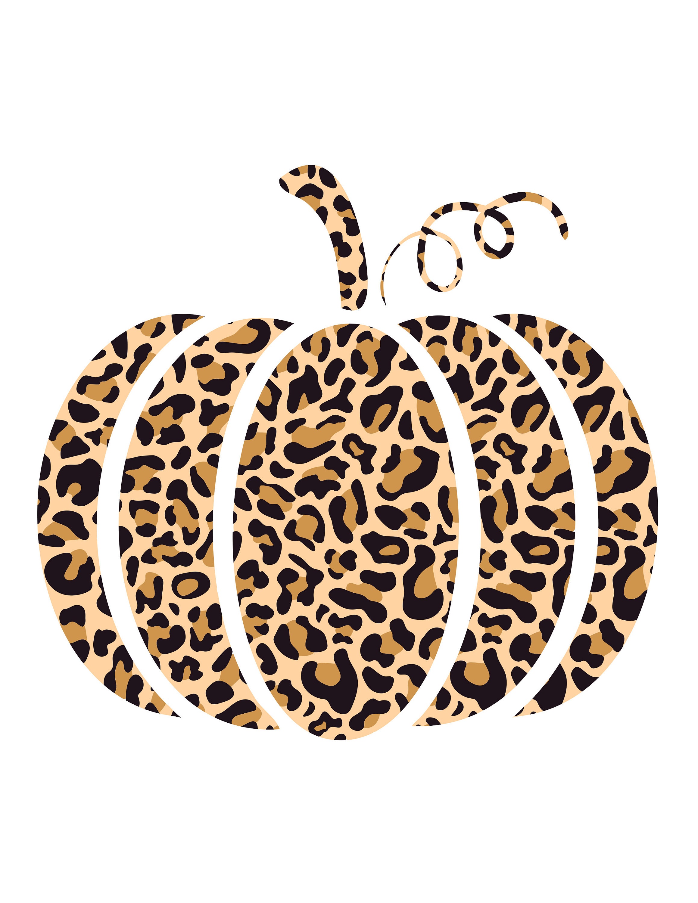 Leopard Print Pumpkin svg png jpeg dxf | Etsy