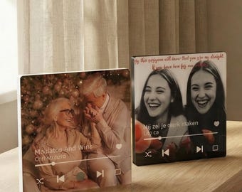 Custom Valentines Gifts Music Fridge Magnet Play Song - Personalized Music Gifts for Him Her With Photo and Text