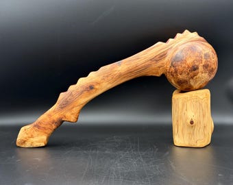 Award Winning Ball Head War Club, Burly Wood; Authentic Cherokee  Made