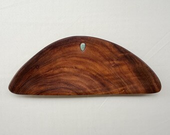 Maui Monkey Pod (wood) Tray w/Amazonite; Native American  Made