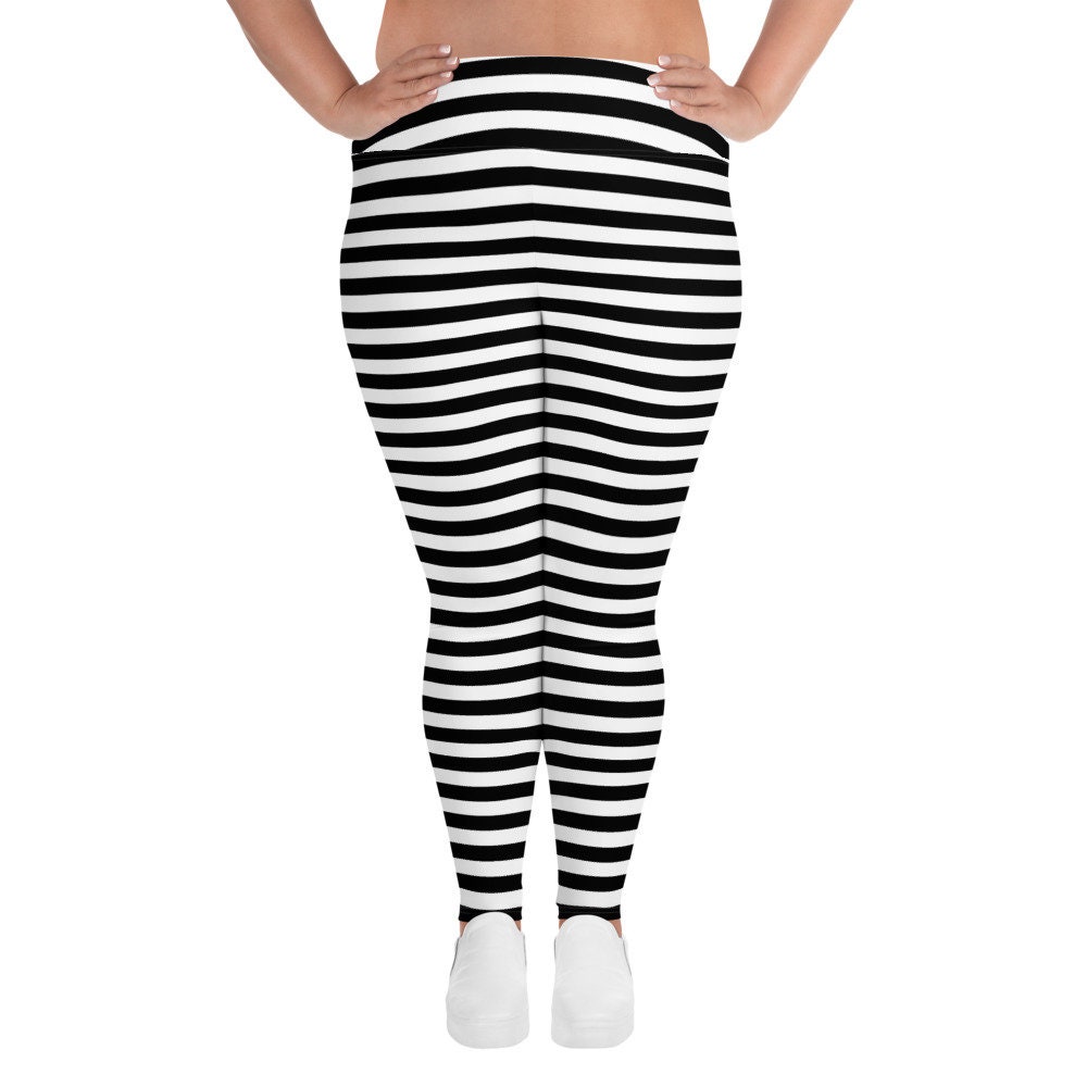black and white striped legging