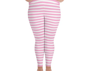 Pink Stripe Leggings - Etsy