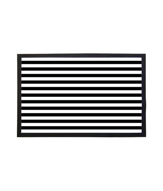 Black And White Striped Doormat