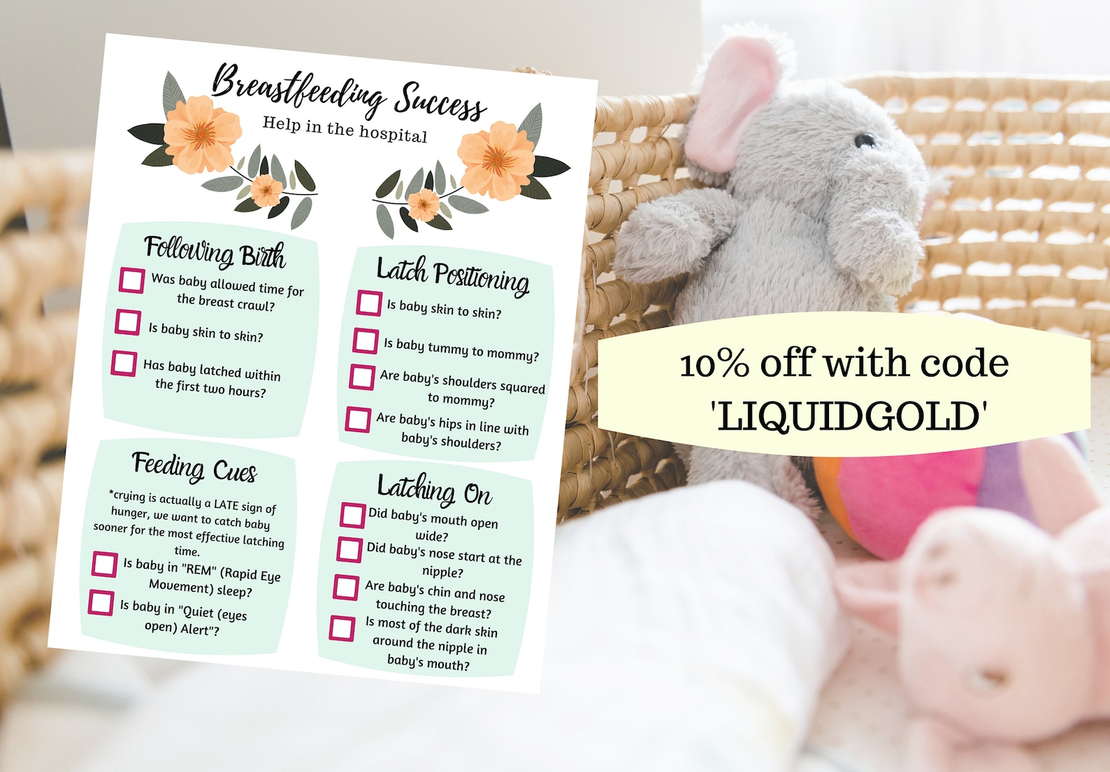 Breastfeeding Help Guide Checklist for the Hospital Etsy