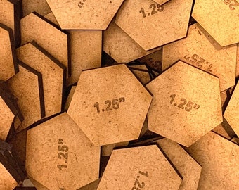 Hexagon 1.25" MDF Bases (Hex)