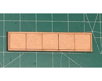 30mm Square Single Rank Movement Trays (5 Figure) Linear Set of 4 MDF