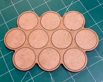 Par de Bandejas de Movimiento Redondo de 32mm (10 Figuras) 3/4/3 MDF