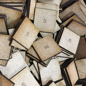 Square 25mm MDF Bases