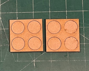 Pair of 20mm Round Trays (4 Figure) 2/2 Linear MDF
