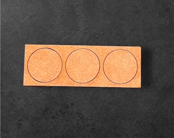 Juego de 4 bandejas de movimiento redondas de 32 mm (3 figuras) lineales MDF