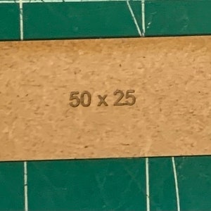 Rectangle 25 x 50mm MDF Bases