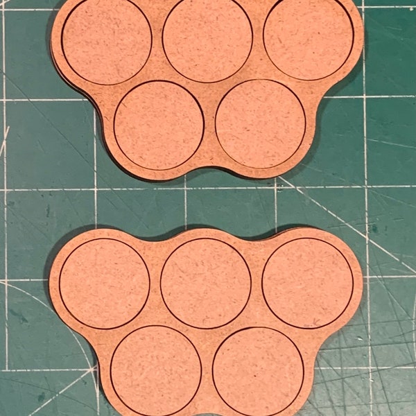 Pair of 25mm (5) Figure MDF Movement Trays 3/2