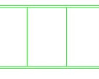 50 x 75 mm 長方形マウント移動トレイ (3 桁) リニア MDF のペア