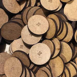 Round 25mm MDF Bases
