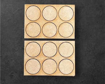 Par de Bandejas de Movimiento Redondas de 30 mm (6 Figuras) 3/3 Lineales MDF