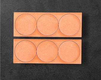 Par de bandejas de movimiento redondas de 40 mm (3 figuras) MDF lineal