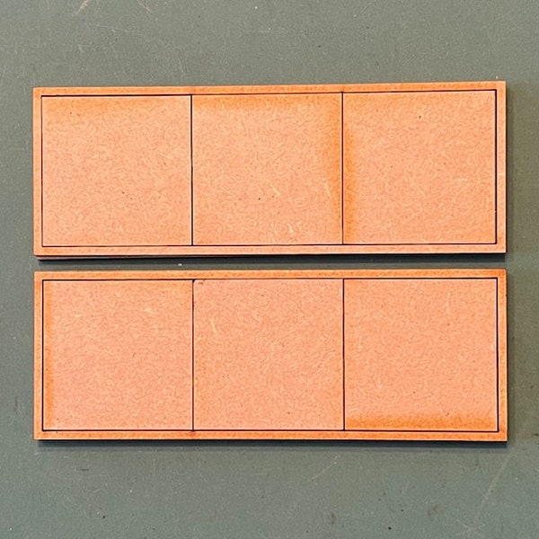 Pair of 40mm Square Movement Trays (3 Figure) Linear MDF