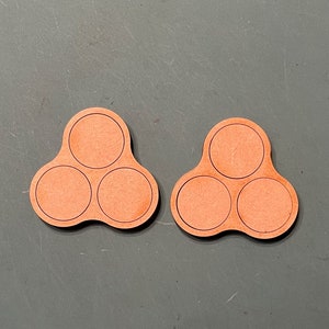 Pair of 25mm Round Movement Trays (3 Figure) 1/2 Offset MDF