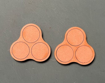 Pair of 25mm Round Movement Trays (3 Figure) 1/2 Offset MDF