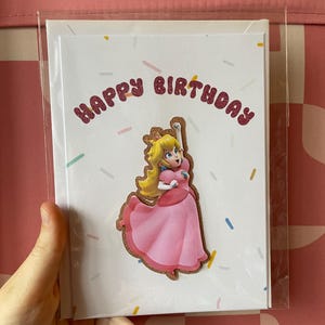 Princess Peach Birthday Card