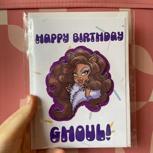 Carte d'anniversaire Clawdeen
