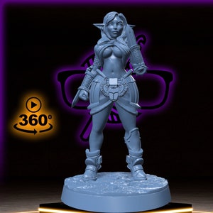 Eirina Nightbloom | Itaka | Female Elf Rogue miniature for Tabletop games like D&D and War Gaming| Dungeons and Dragons Mini