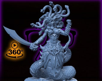 Gorgona, the Edge of Stone | Medusa | Gorgon miniature for Tabletop games like D&D and War Gaming| Dungeons and Dragons Mini | RN estudio