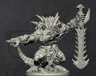 Zantharot the Lizard Champion  | Lizard | Dragonborn for Tabletop games like D&D | Created by Artisan Guild