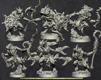 DeathTide Jurakin | Modulare Sahuagin Miniaturen für Tabletop Spiele wie D&D und War Gaming