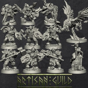 Dwarven Defender Set | Modular Dwarf miniatures miniature for Tabletop games like D&D and War Gaming