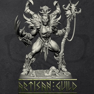 Vesdra the Orc Shaman |  Orc Barbarian Spellcaster miniature for Tabletop games like D&D and War Gaming