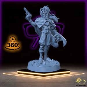 Victor Tinevale | Pistoleiro Humano | Miniatura de lutador para jogos de mesa como D&D e War Gaming | Dungeons and Dragons Mini | estúdio RN