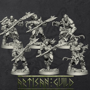 Orc Barbarians | Orcish Horde warriors miniature for Tabletop games like D&D and War Gaming